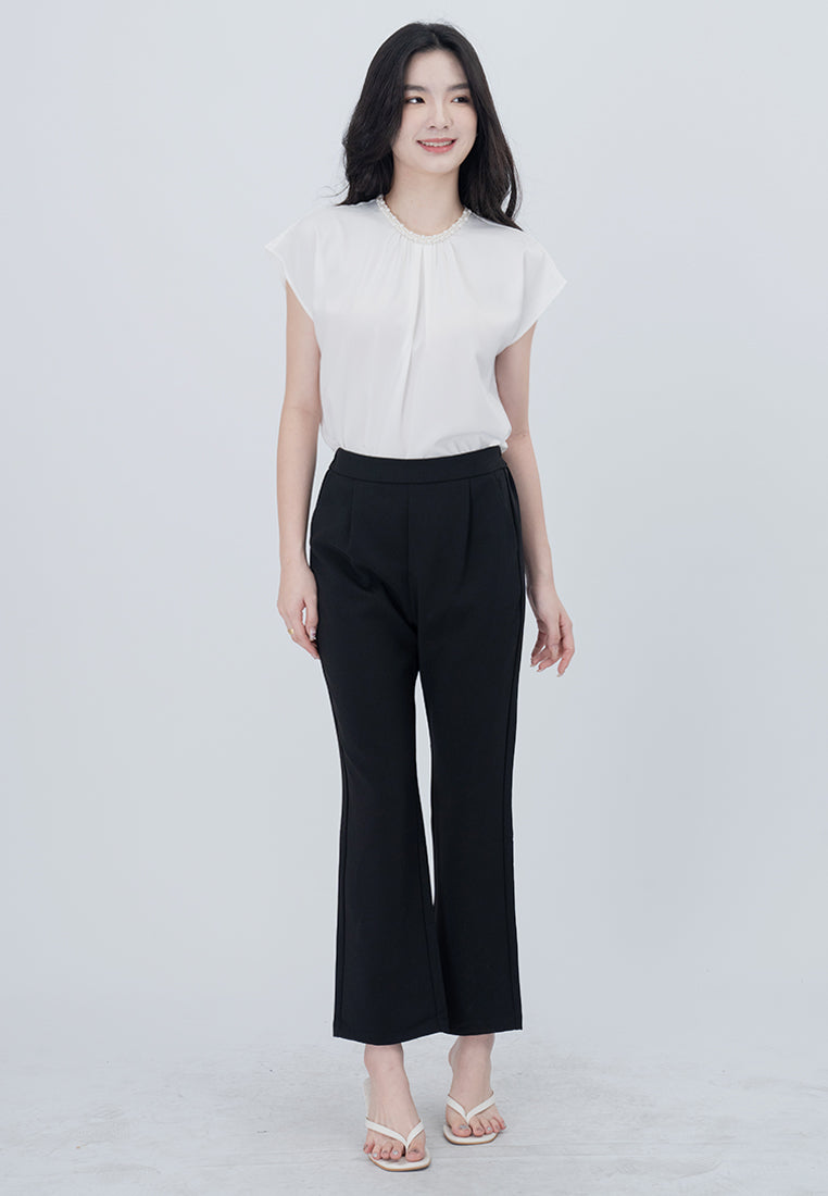 BebeBeige Beads Office Relaxed Fit Blouse Top
