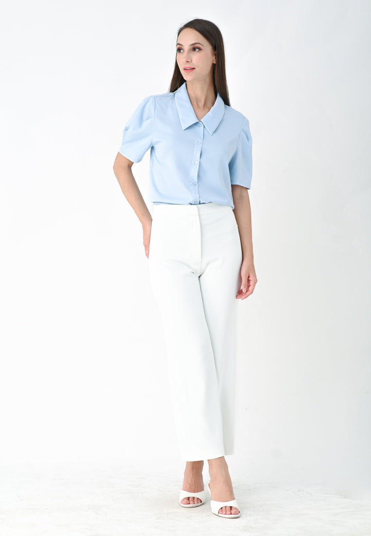 BebeBeige Puffy Sleeve Shirt Top