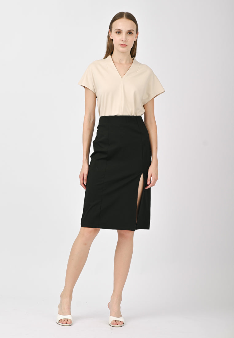BebeBeige V-Neck Shirt Top