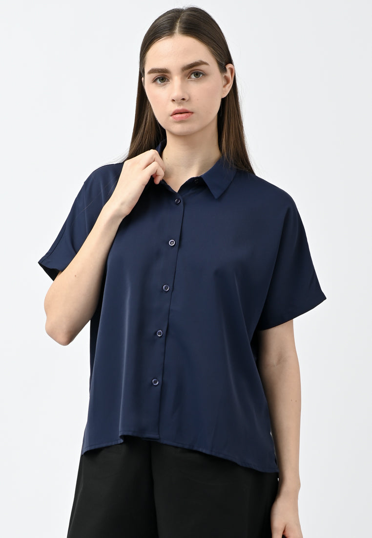 BebeBeige Collar Shirt Top