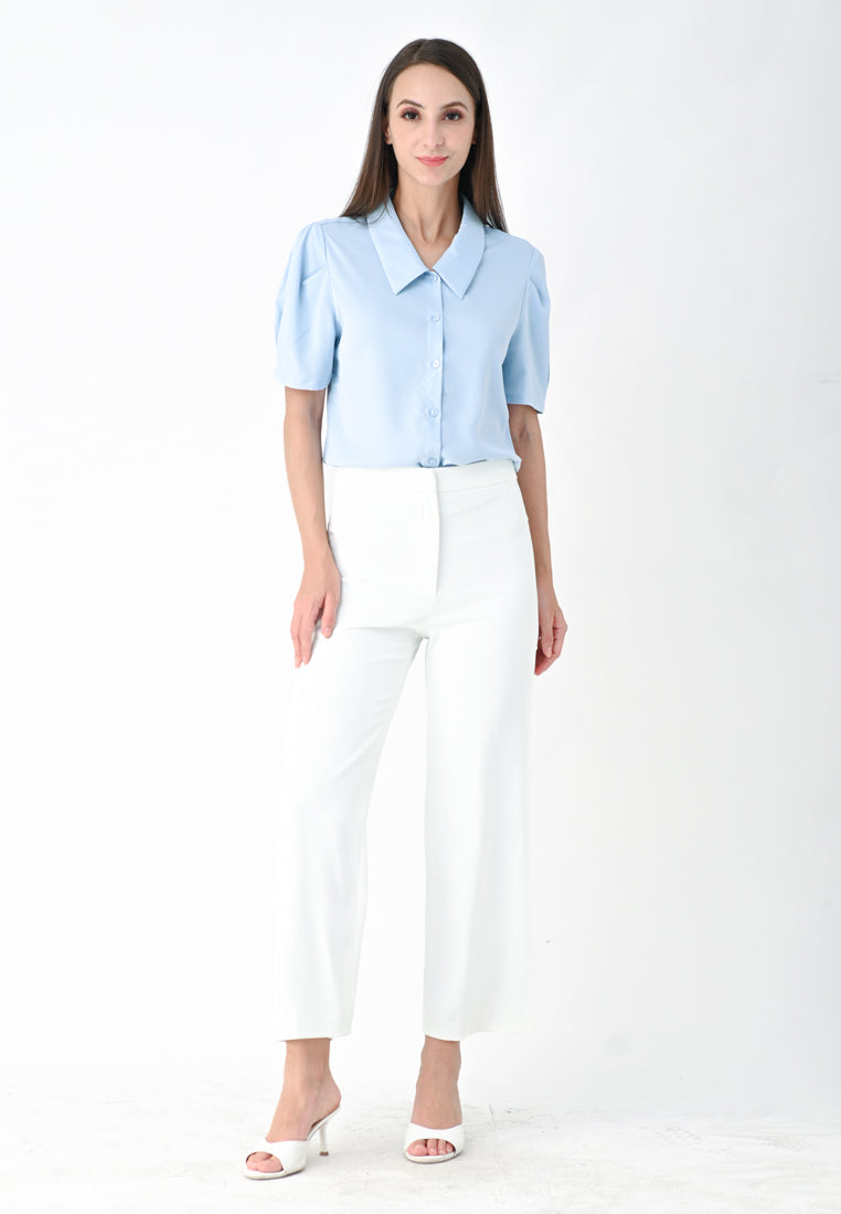 BebeBeige Puffy Sleeve Shirt Top