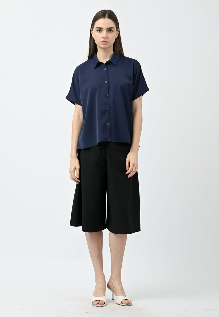BebeBeige Collar Shirt Top