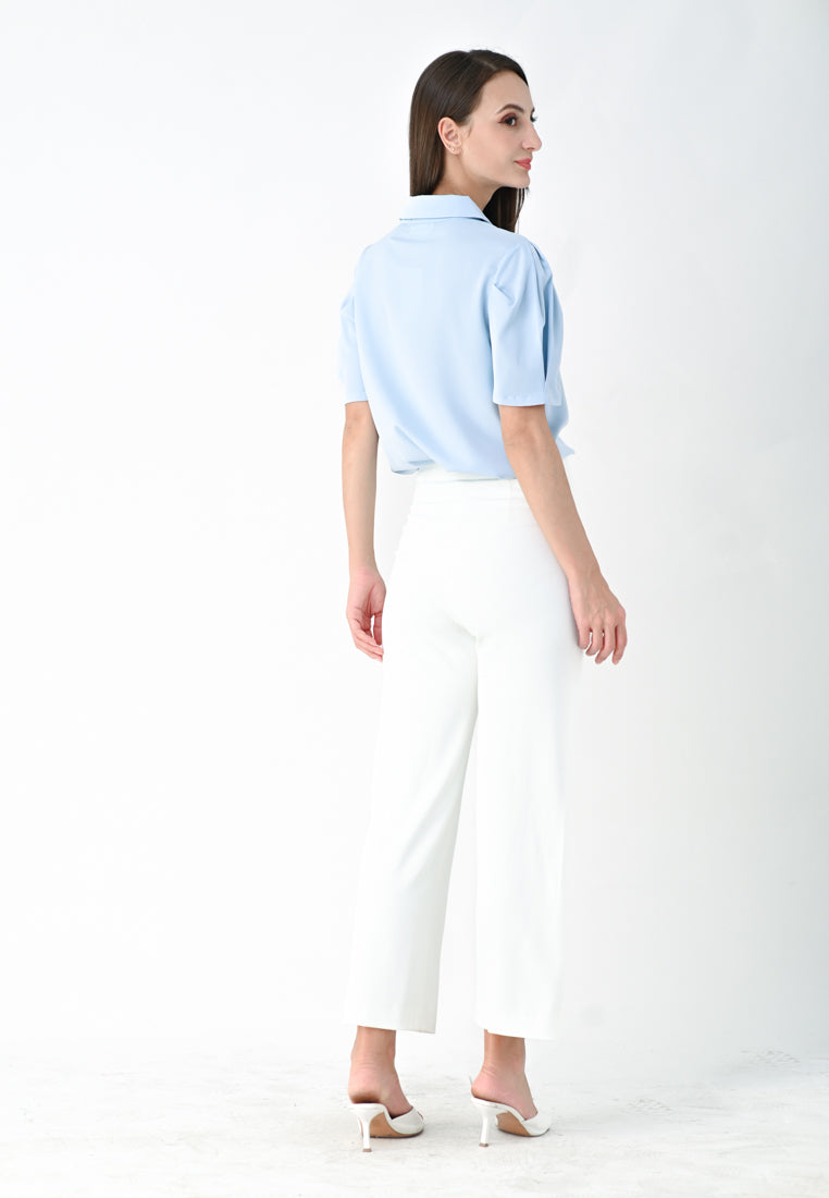 BebeBeige Puffy Sleeve Shirt Top