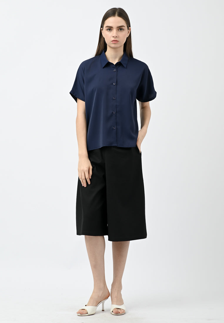 BebeBeige Collar Shirt Top