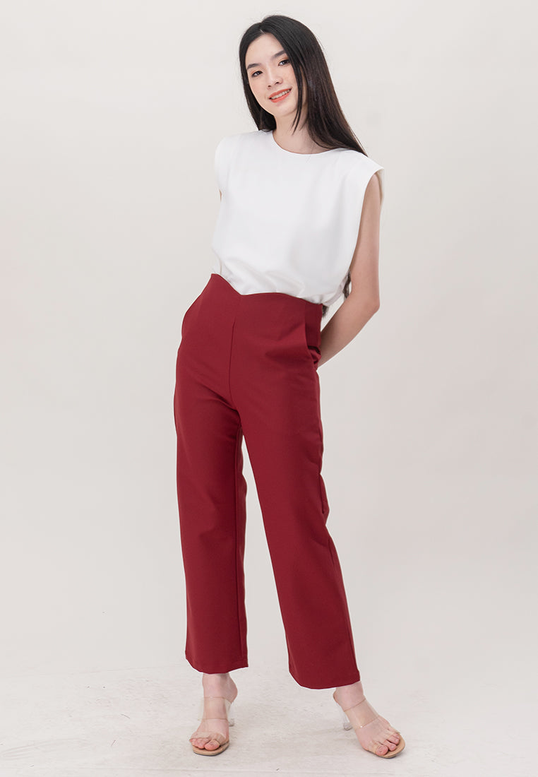 BebeBeige Wide-Leg Straight Cut Trouser