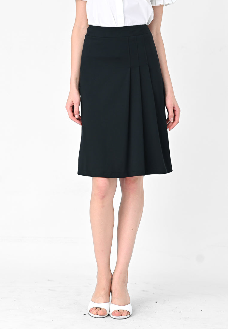 BebeBeige A-Line Midi Skirt