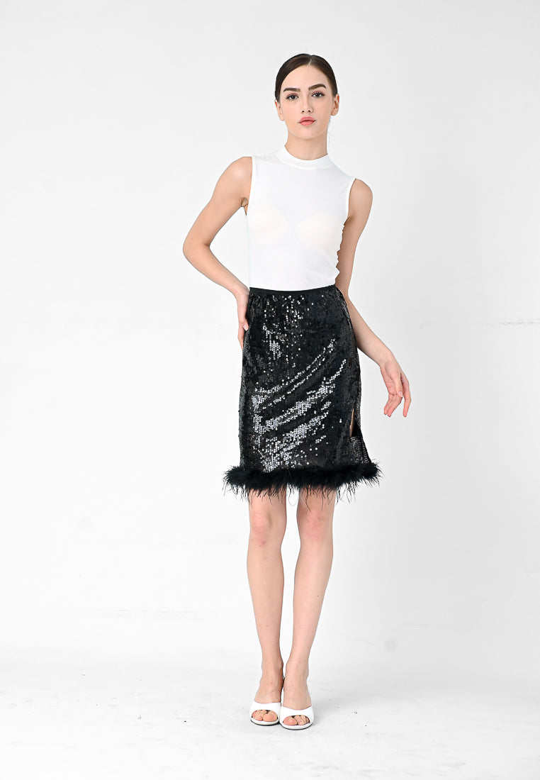 BebeBeige Cocktail Fluffy Skirt