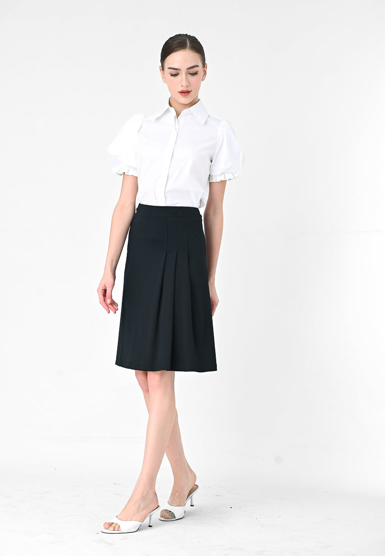 BebeBeige A-Line Midi Skirt