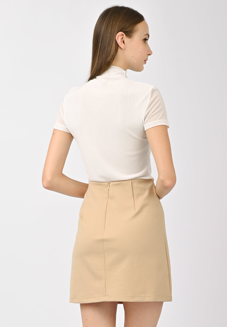 BebeBeige A-Line Mini Skirt