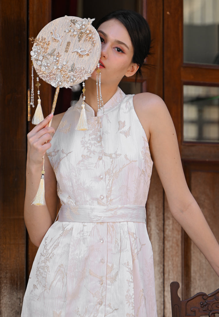 BebeBeige Halter CheongSam Mini Dress