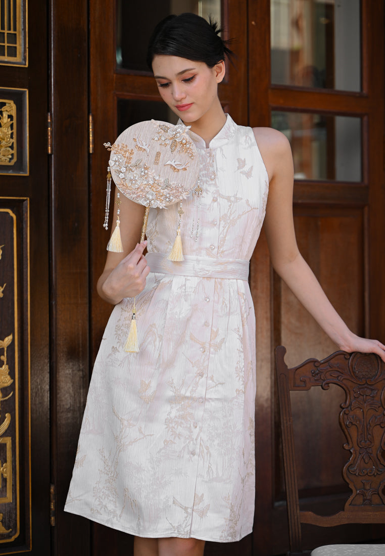 BebeBeige Halter CheongSam Mini Dress