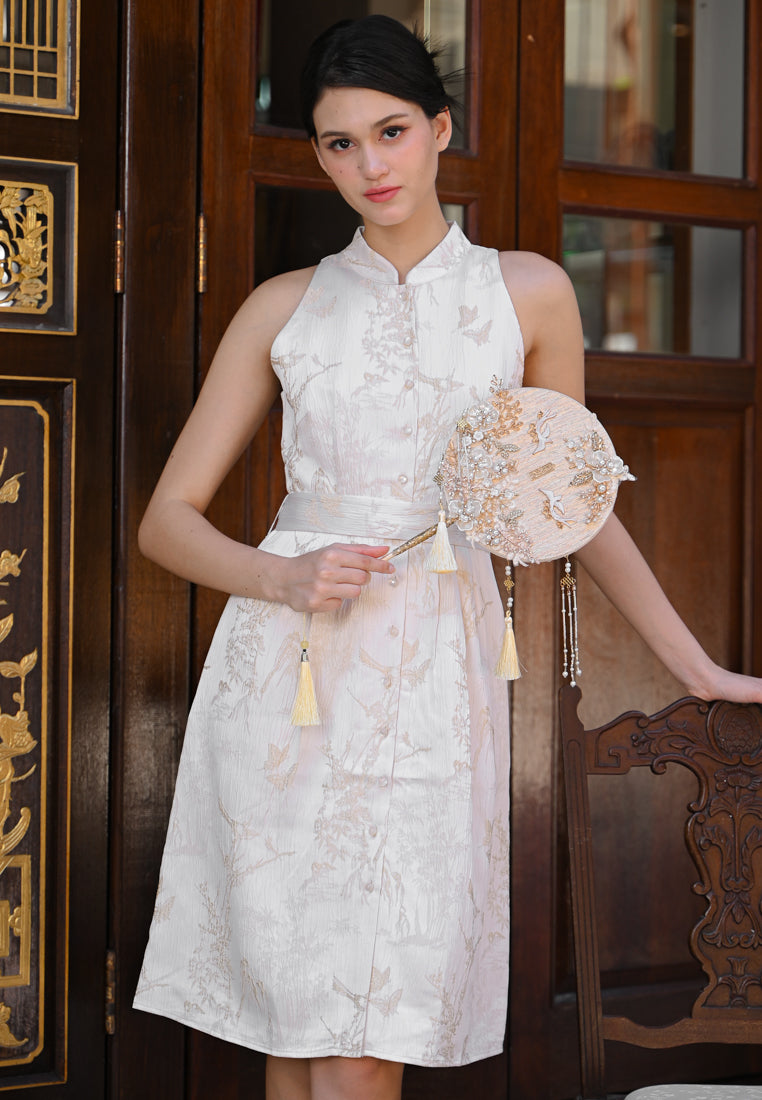 BebeBeige Halter CheongSam Mini Dress