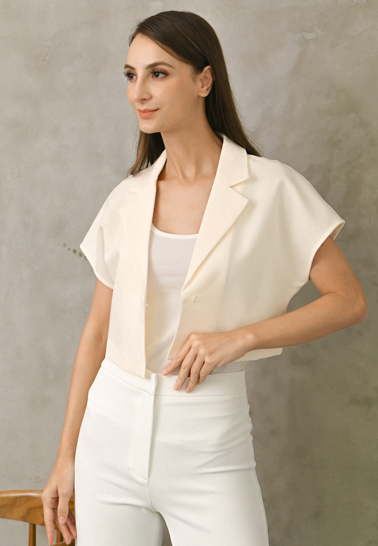 BebeBeige Cap Sleeve Short Blazer
