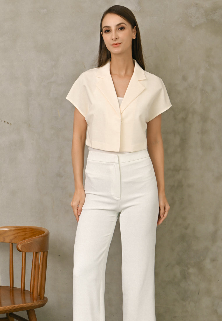 BebeBeige Cap Sleeve Short Blazer