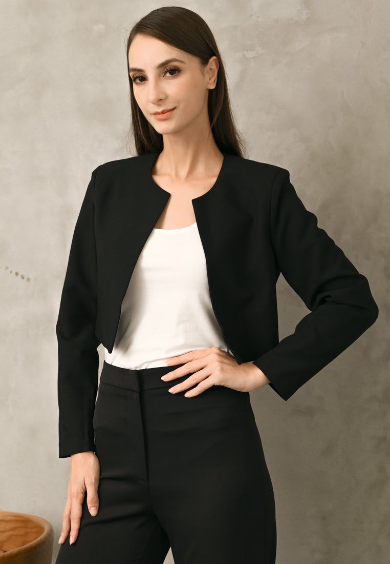 BebeBeige Cropped with Long Sleeve Blazer