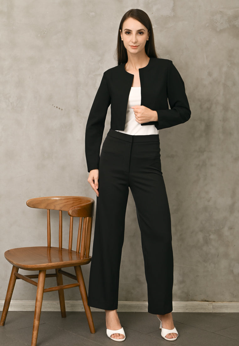 BebeBeige Cropped with Long Sleeve Blazer