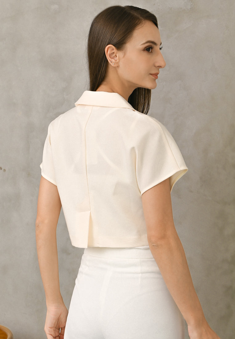 BebeBeige Cap Sleeve Short Blazer