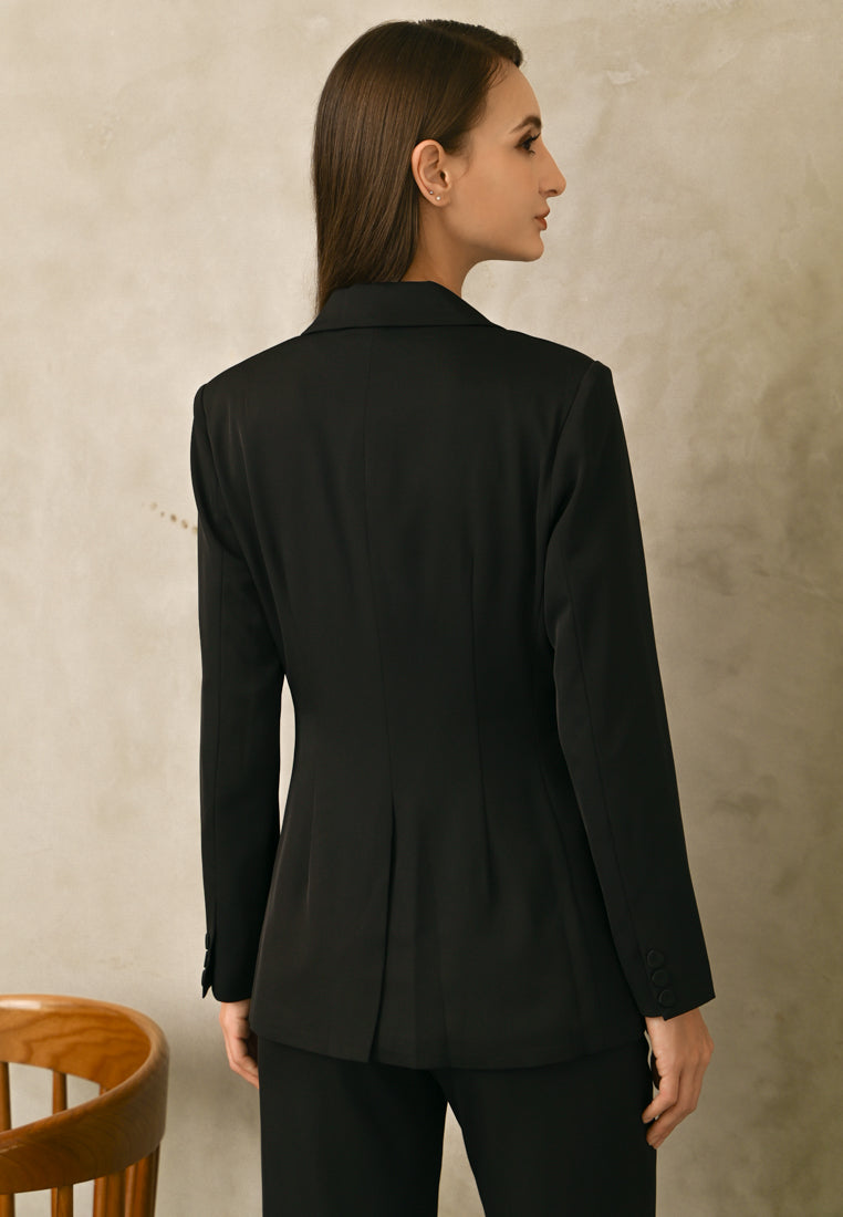 BebeBeige Tailored Blazer with Silk Lapels