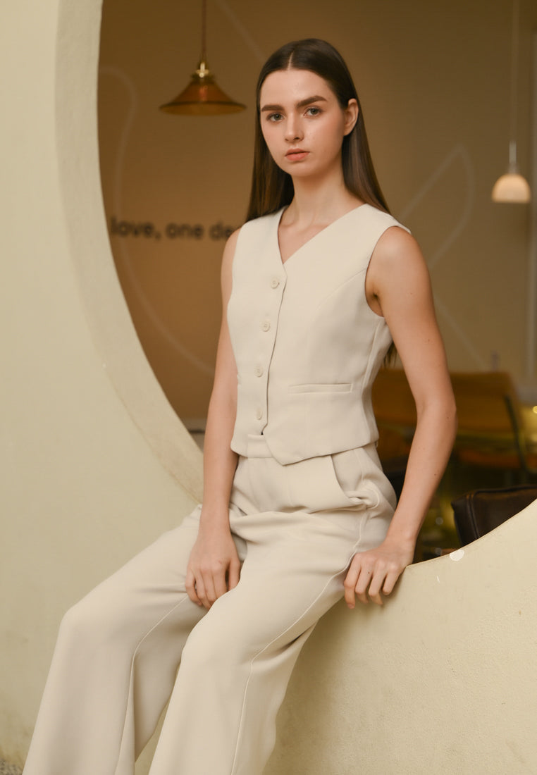 BebeBeige V-Neck Vest