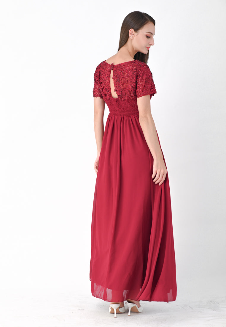 BebeButterfly Embroidered Sleeve Gown