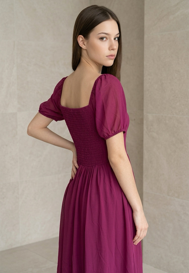 BebeButterfly Short Sleeve Midi Dress