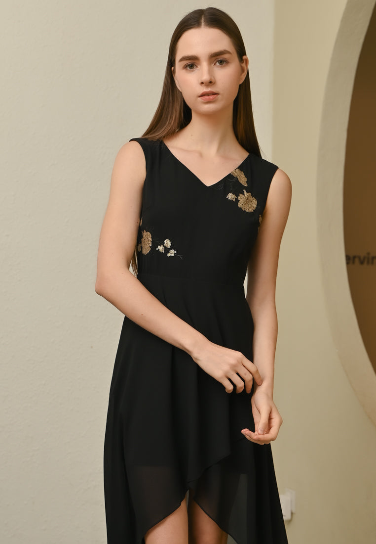 BebeButterfly Embroidered Sleeveless Dress
