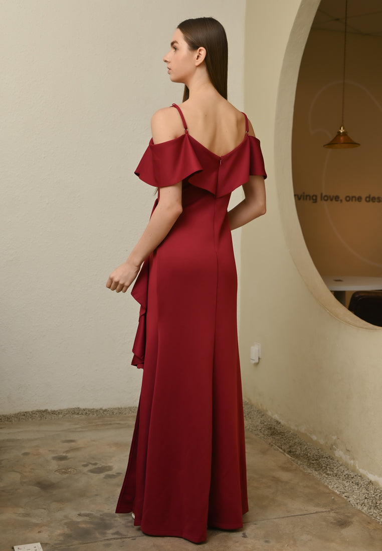 BebeButterfly Cold Shoulder Dinner Dress