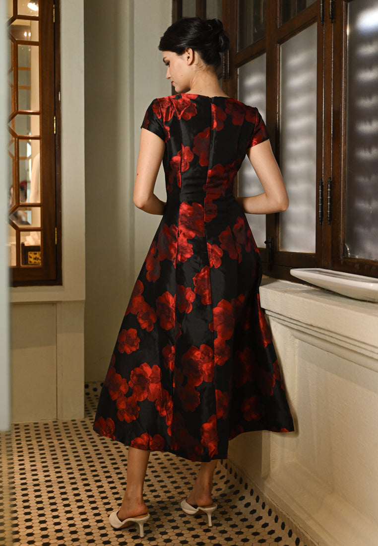 BebeButterfly Floral Midi Dress