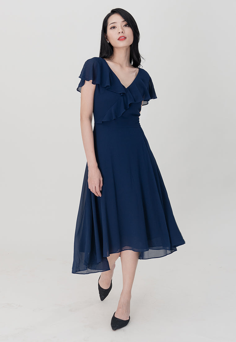 BebeButterfly V-neck Midi Dress