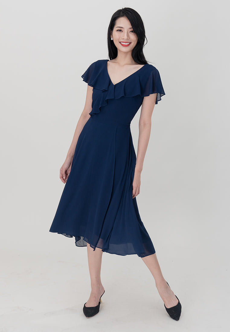 BebeButterfly V-neck Midi Dress