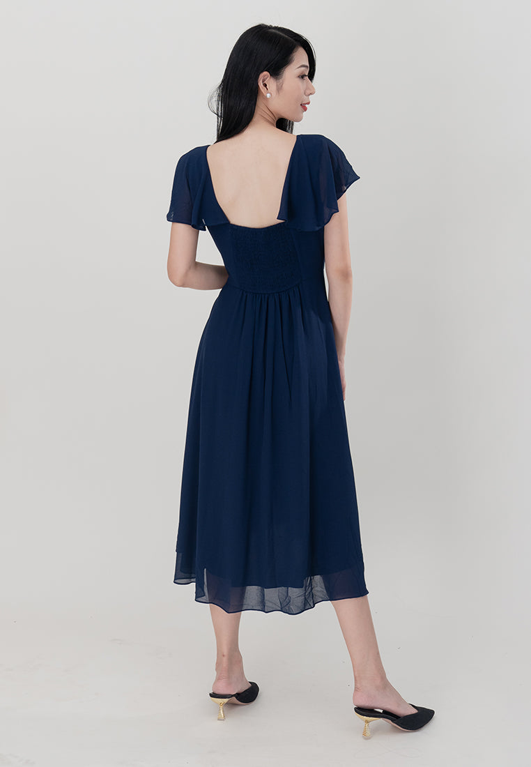 BebeButterfly V-neck Midi Dress