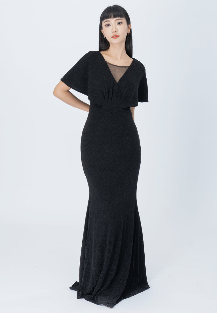 BebeButterfly Glitter Maxi Dinner Dress
