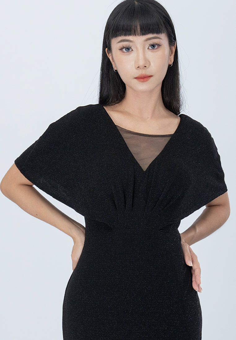 BebeButterfly Glitter Maxi Dinner Dress