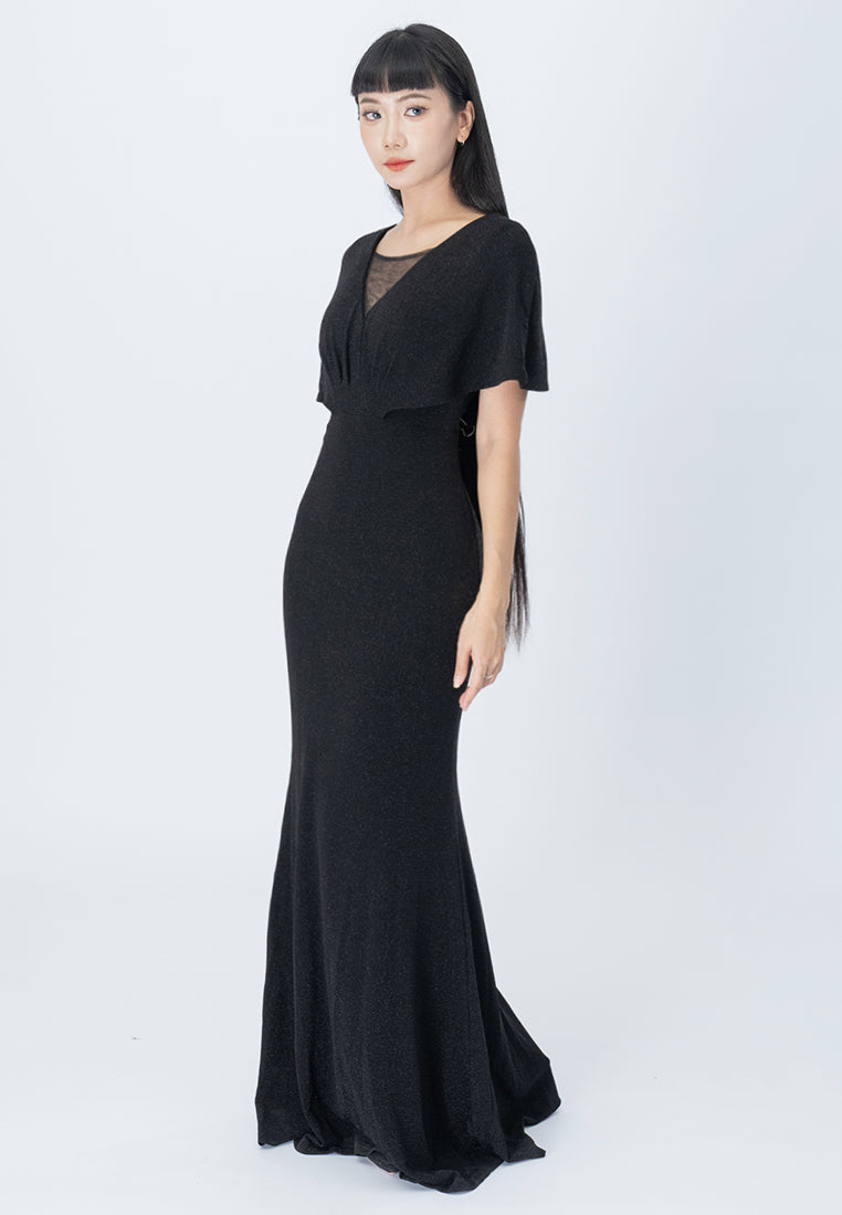 BebeButterfly Glitter Maxi Dinner Dress