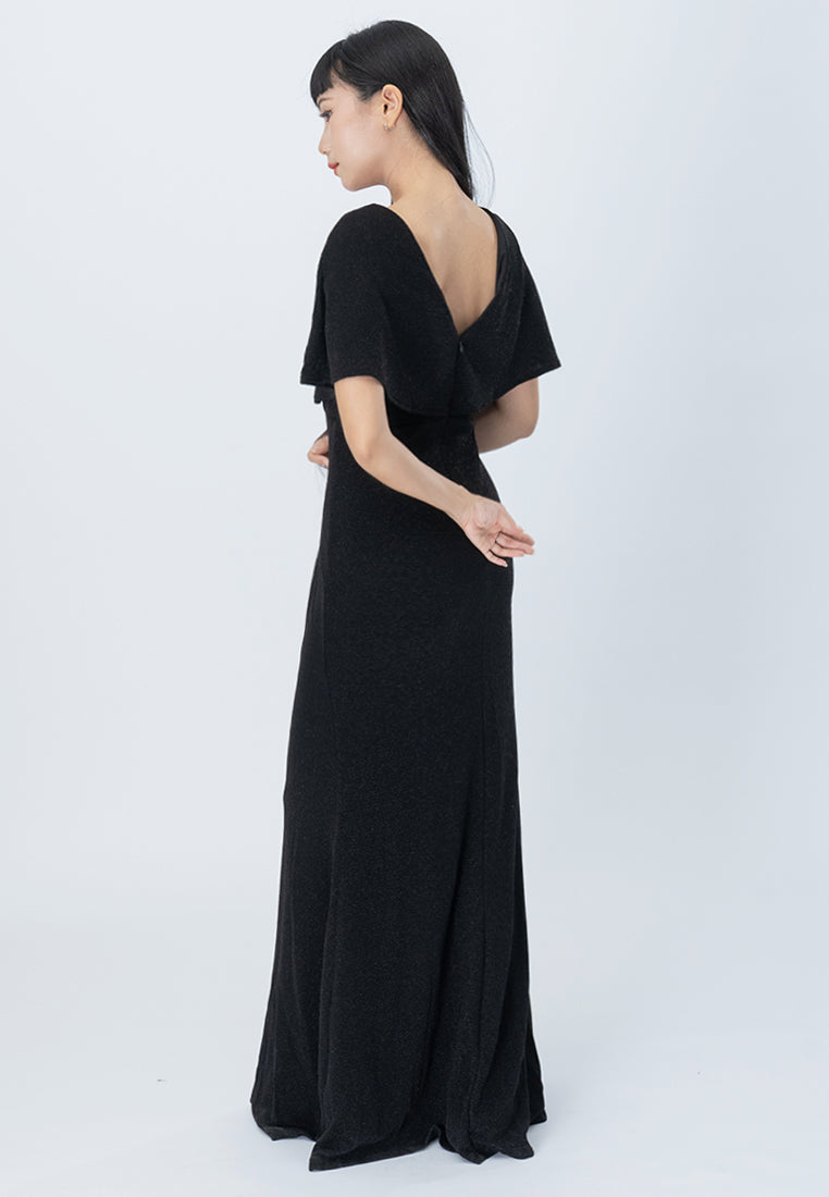 BebeButterfly Glitter Maxi Dinner Dress