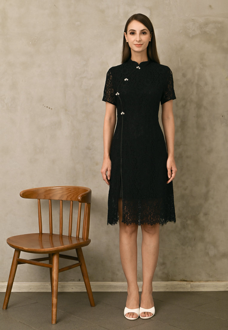 BebeButterfly Lace Midi Dress