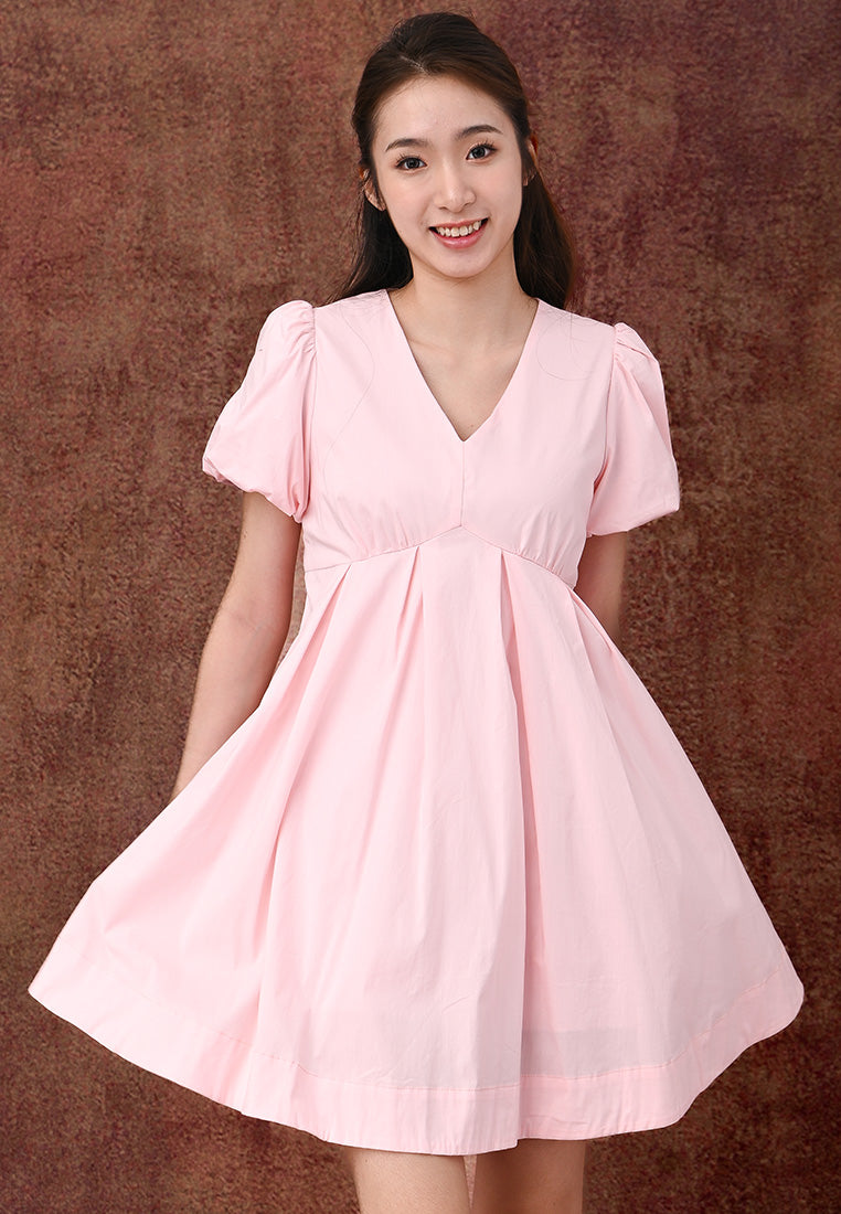 Plain B. V-neck Mini Dress