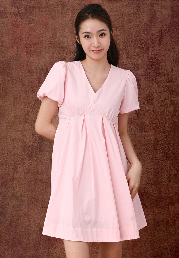 Plain B. V-neck Mini Dress