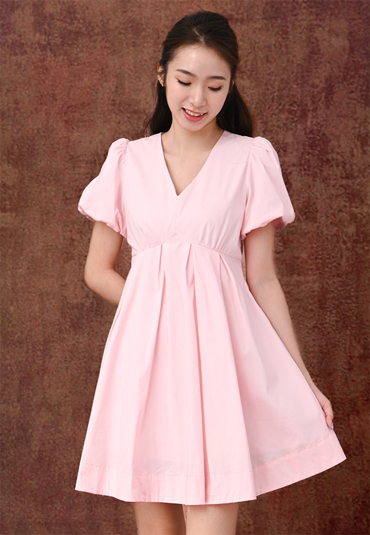 Plain B. V-neck Mini Dress