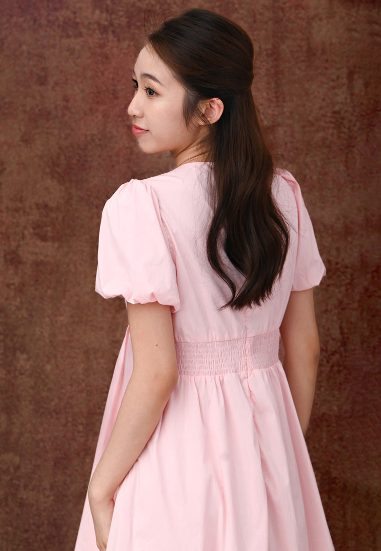 Plain B. V-neck Mini Dress