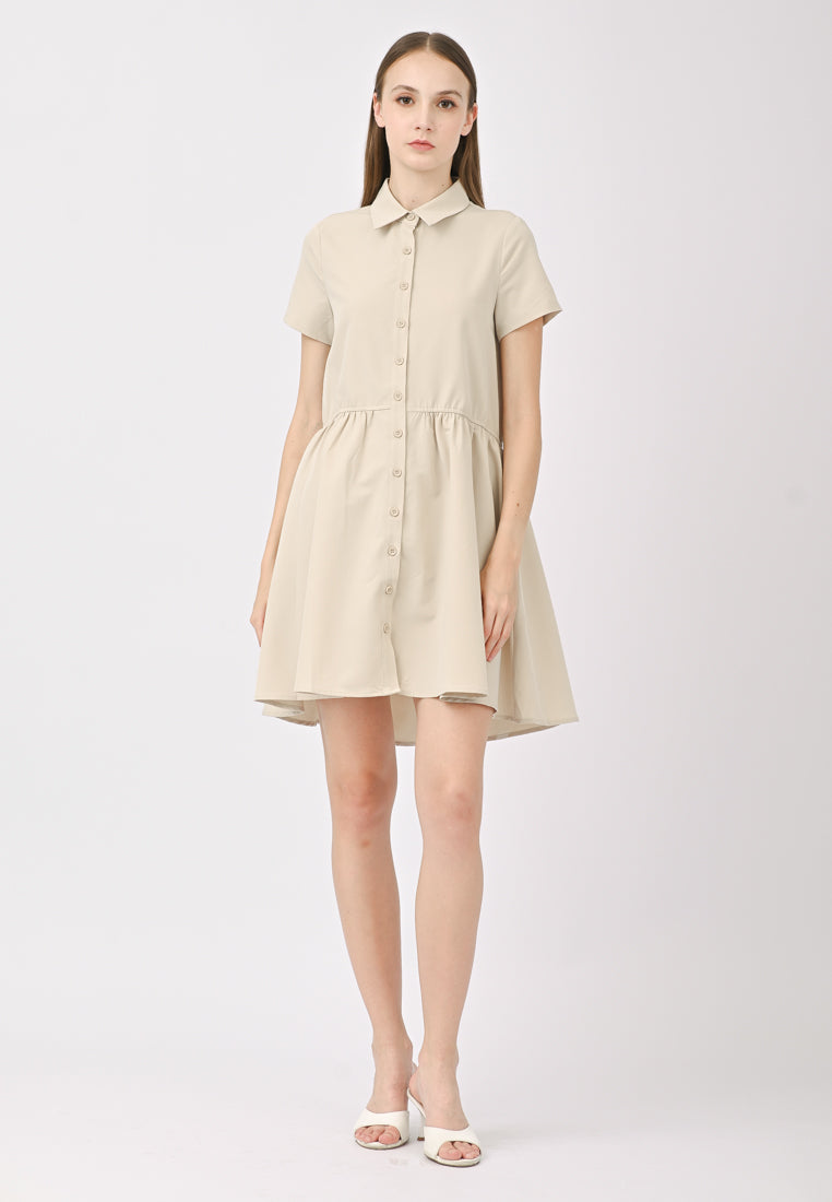 Plain B. Collar Flared Mini Dress