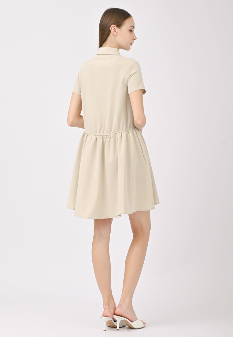 Plain B. Collar Flared Mini Dress