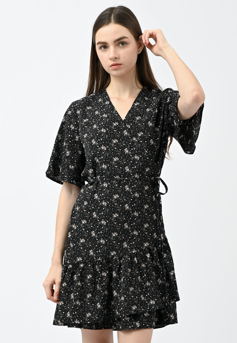 Plain B. Floral Print Wrap Dress