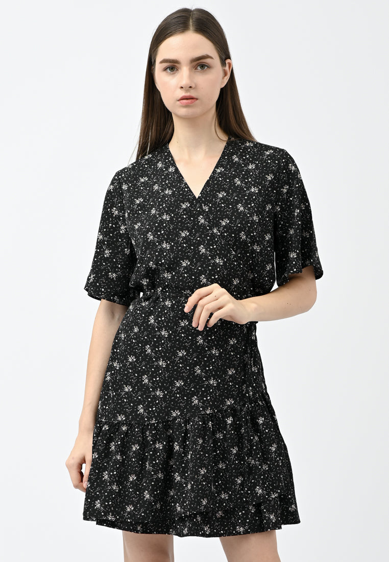 Plain B. Floral Print Wrap Dress