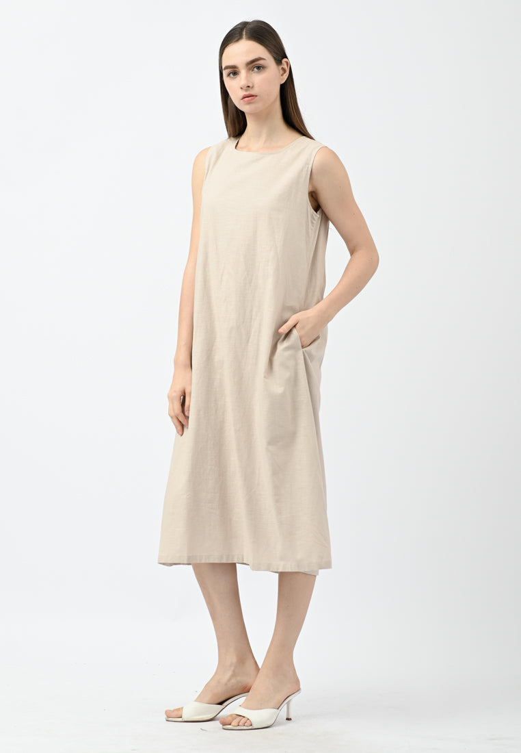 Plain B. Sleeveless Linen Dress