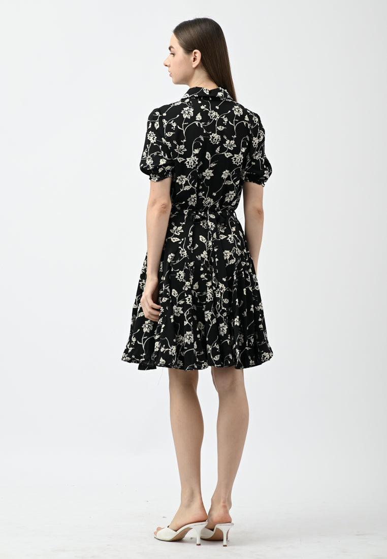 Plain B. Collar Floral Print Dress