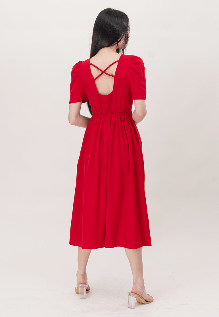 Plain B. Cross Back Midi Dress