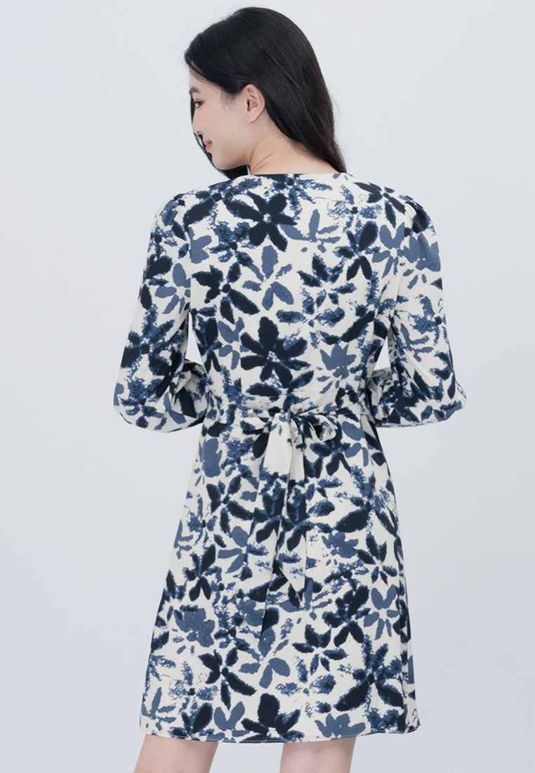 Plain B. Long Sleeve Floral Mini Dress