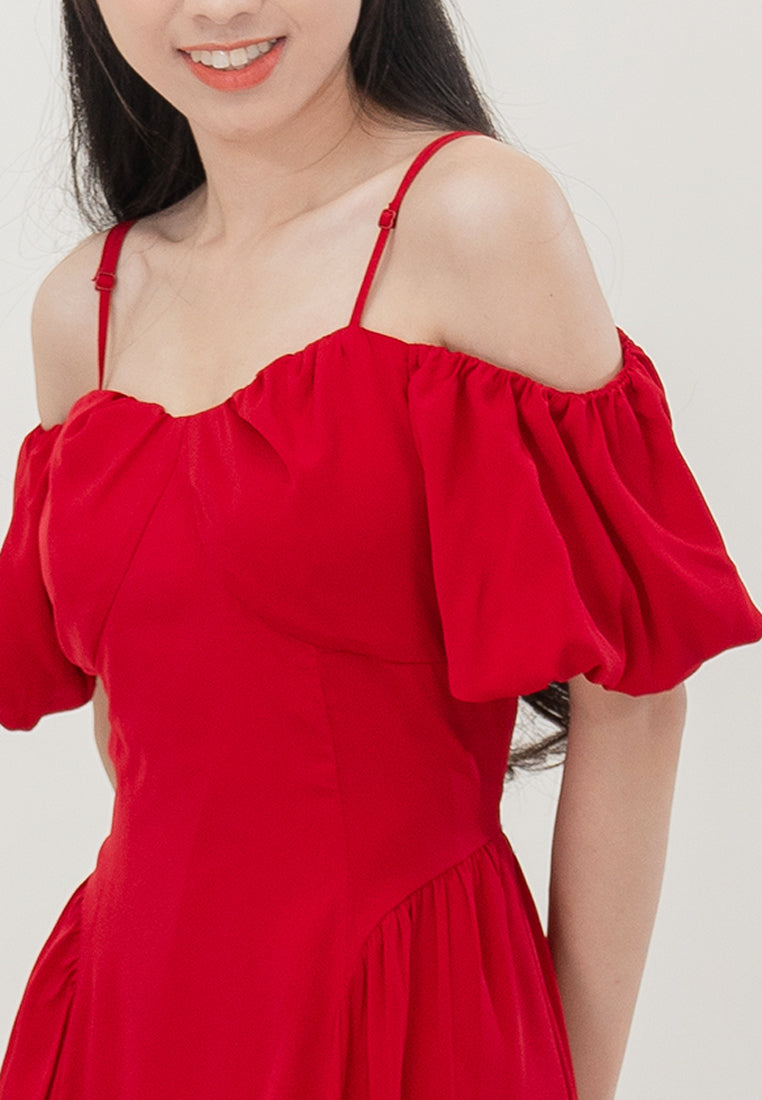 Plain B. Cold Shoulder Midi Dress