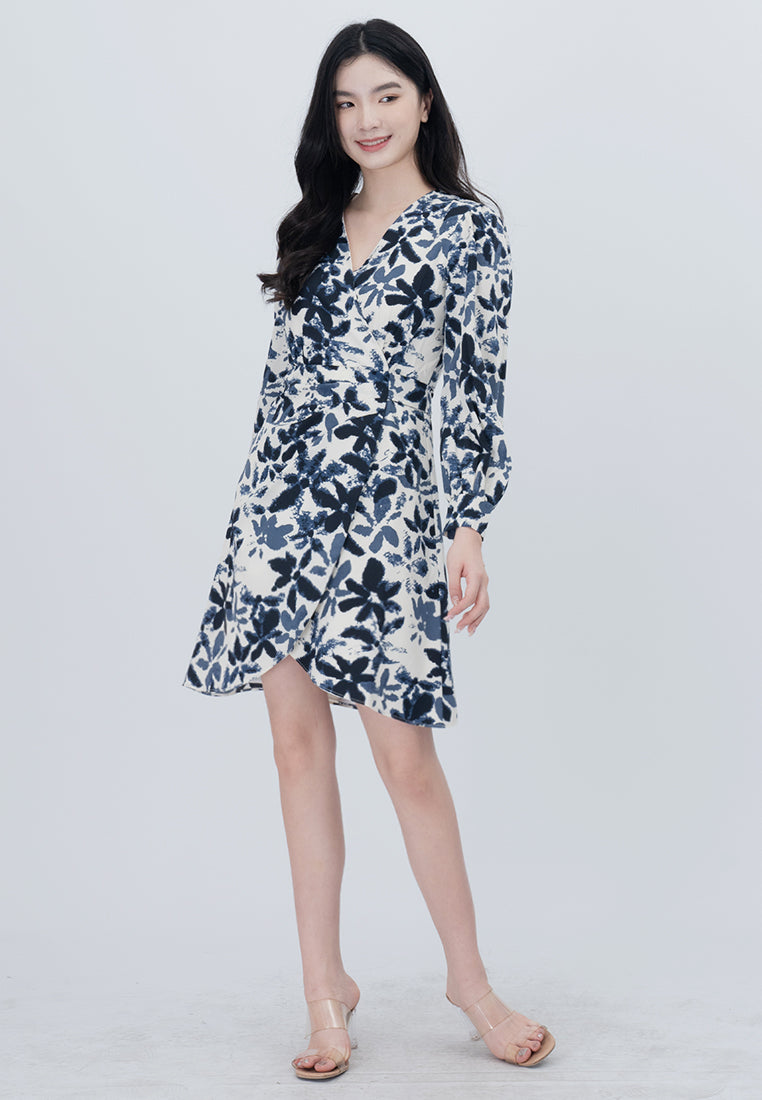 Plain B. Long Sleeve Floral Mini Dress